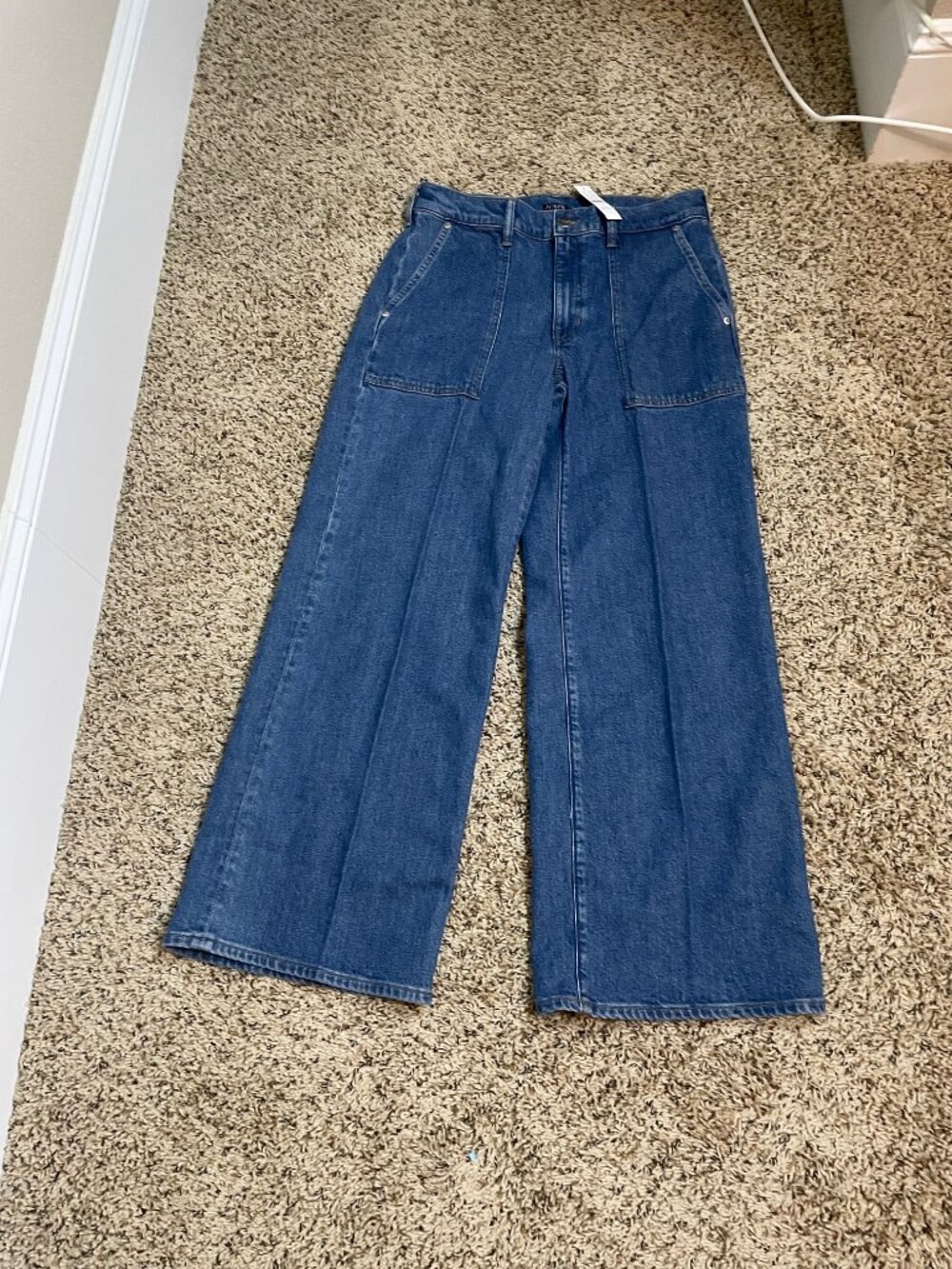 NWT J. Crew Camp-Pocket Wide Leg Jeans For Women Size 27 Medium Wash